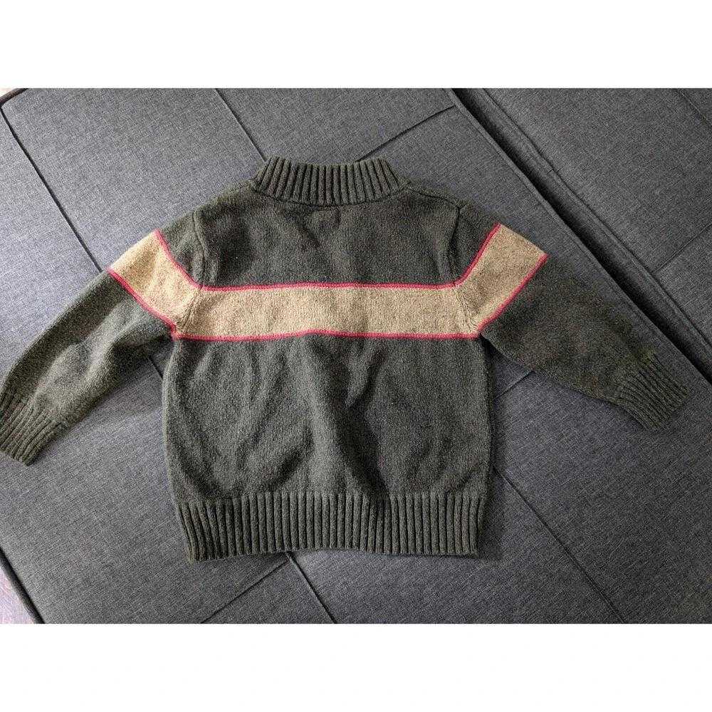 GAP Toddler Half Zip Sweater Wool Blend Olive Green Size 3T Toddler